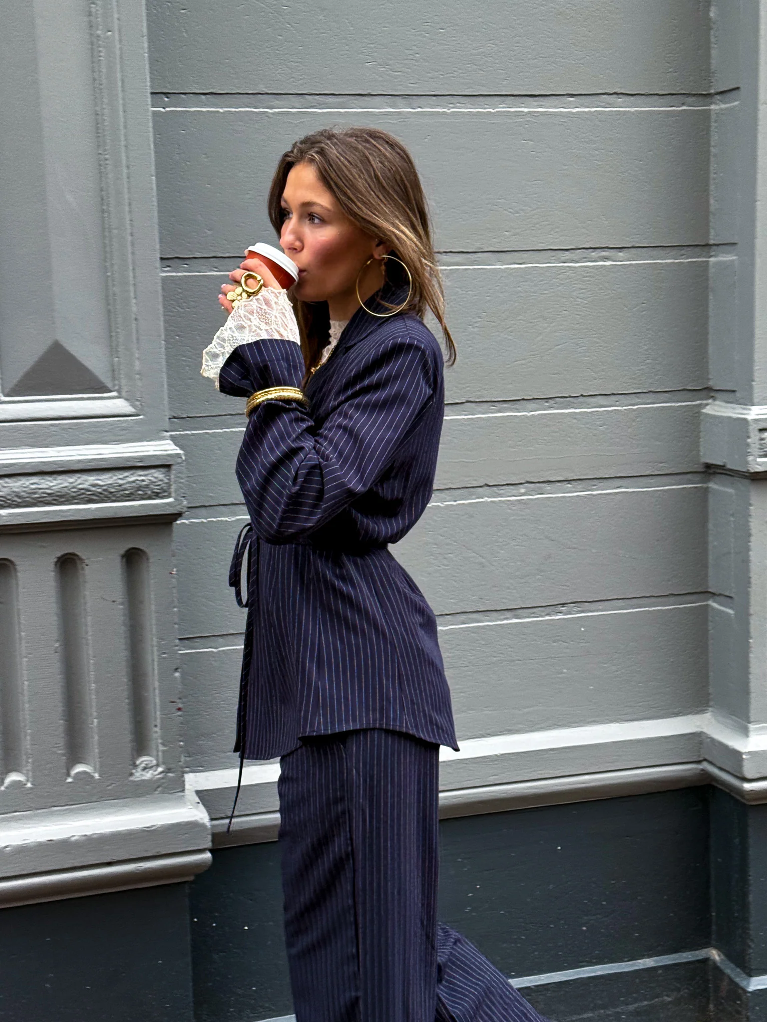 Mist Blazer Navy Gestreept - Image 3