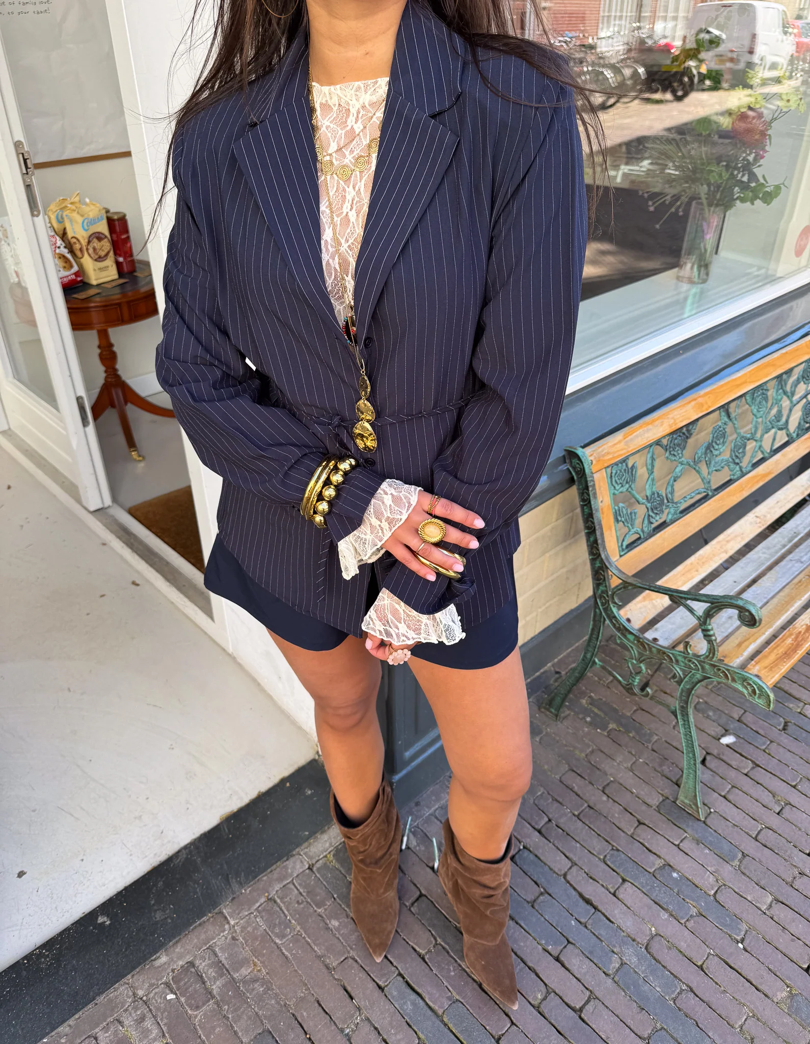 Mist Blazer Navy Gestreept - Image 7