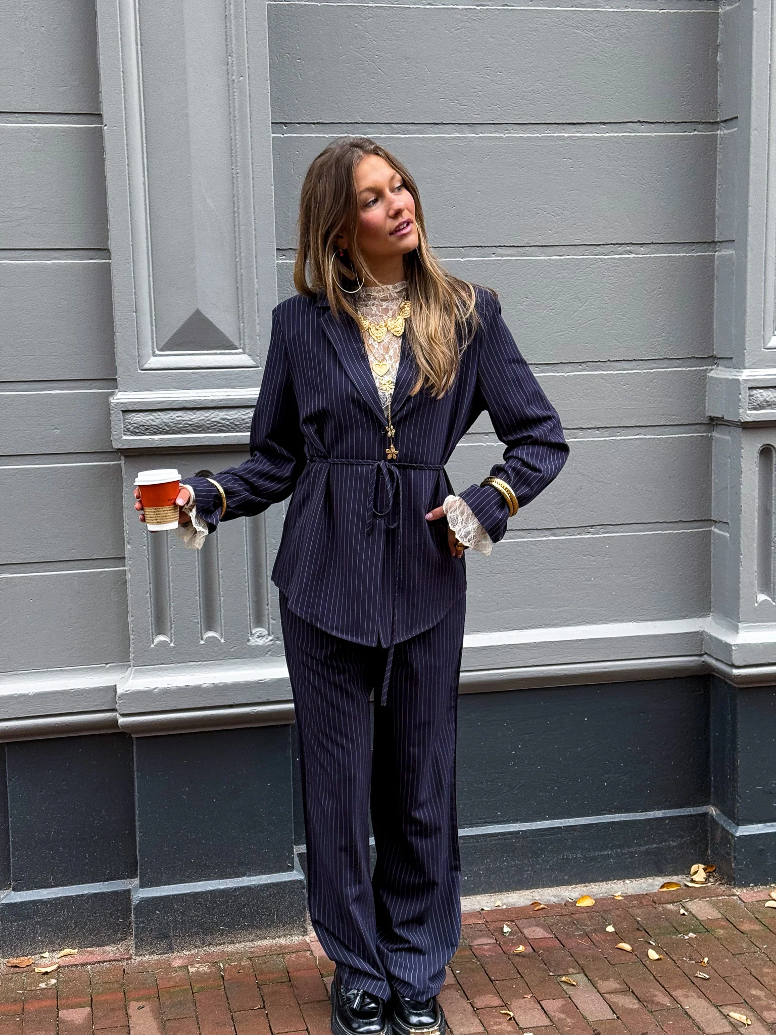 Mist Blazer Navy Gestreept - Image 8