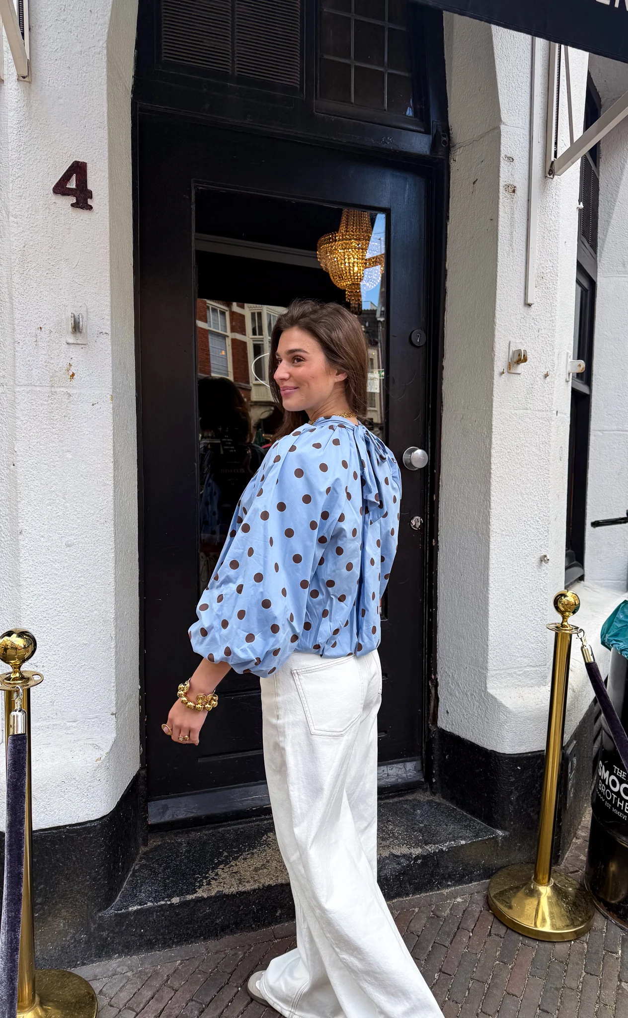 Mona Stippen Top Blauw - Image 3