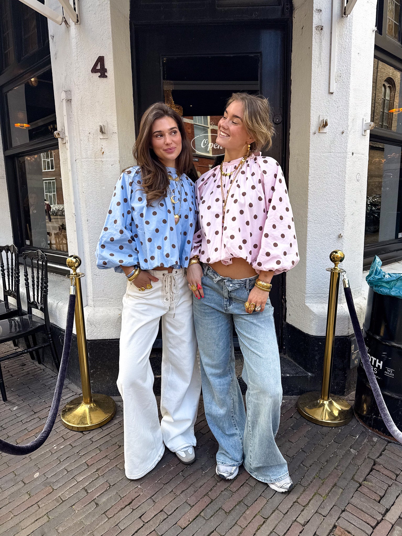 Mona Stippen Top Blauw - Image 6