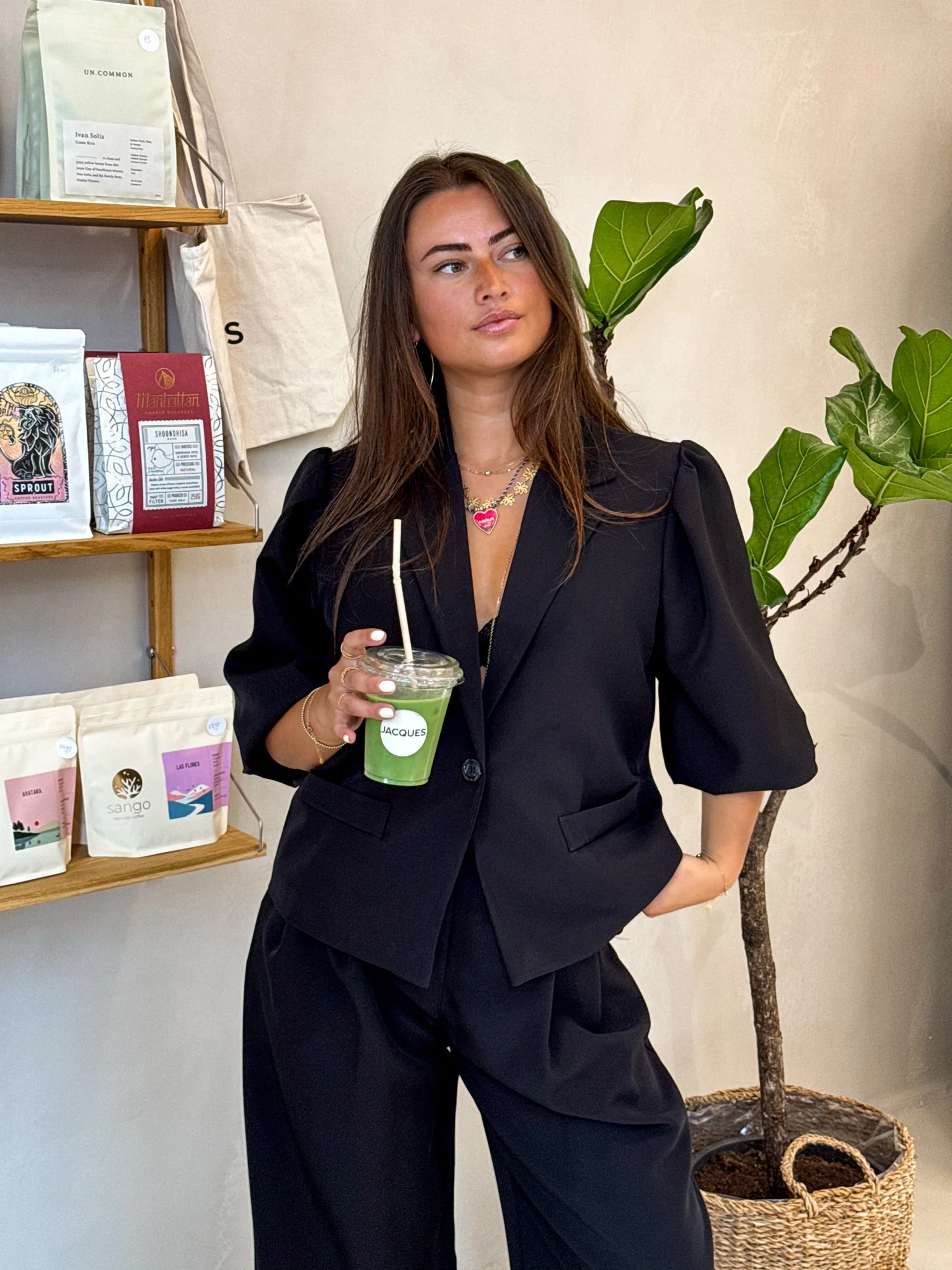 Nora Korte Mouwen Blazer Zwart - Image 4