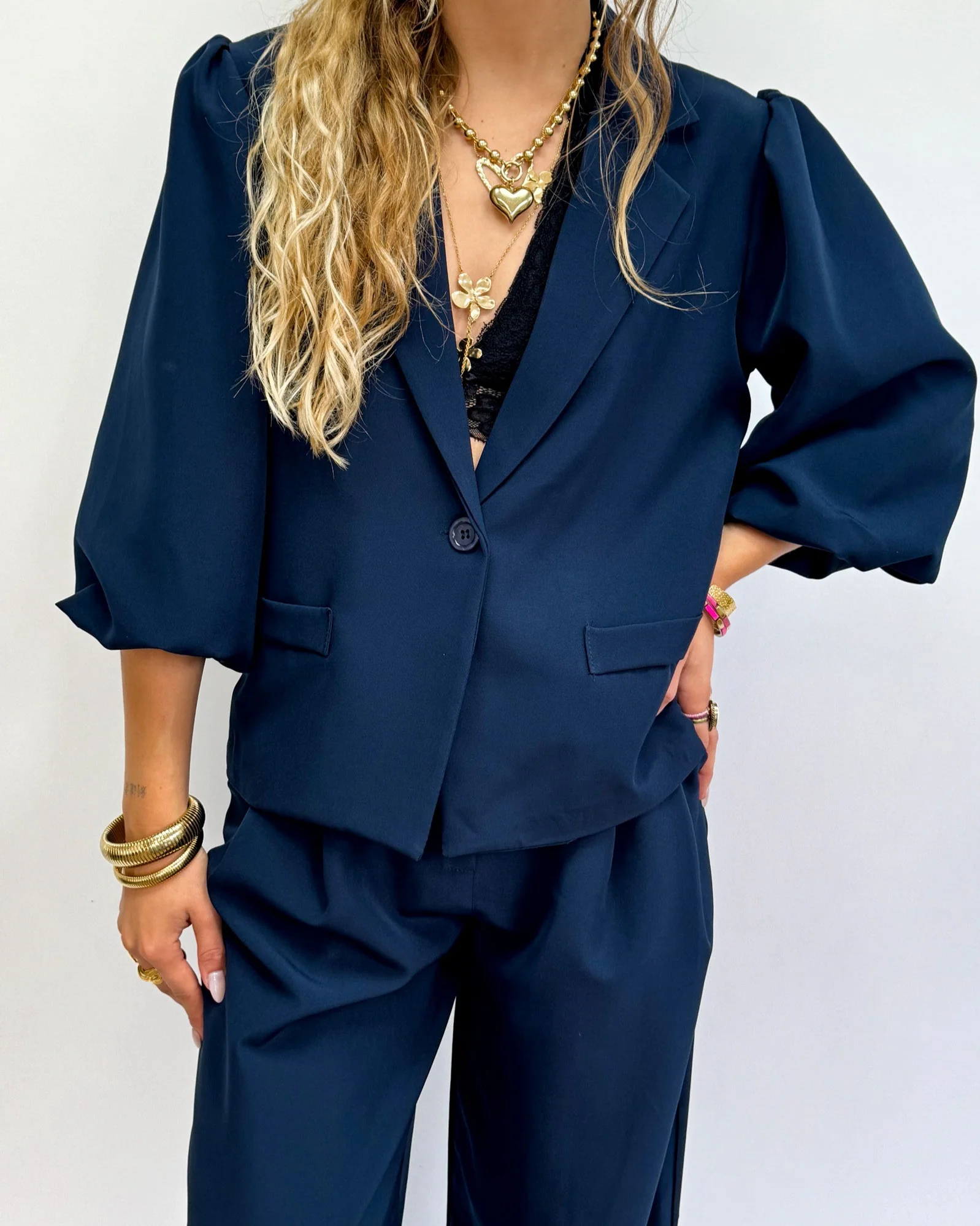 Nora Korte Mouwen Blazer Navy - Image 4