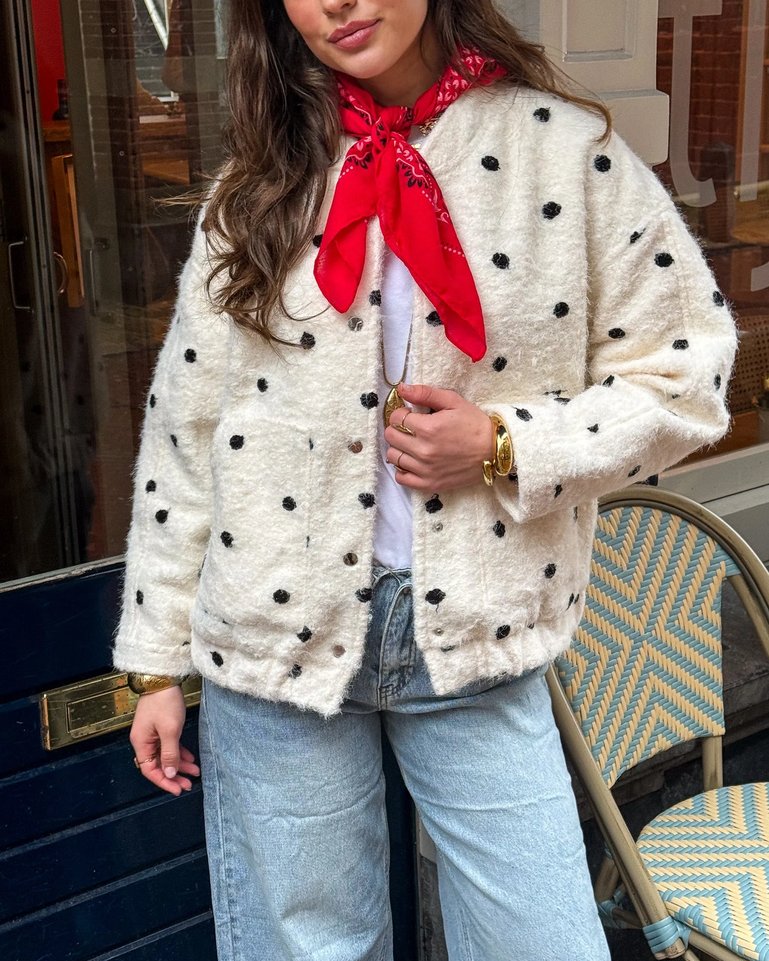 Ollie Dots Jacket Wit - Image 3