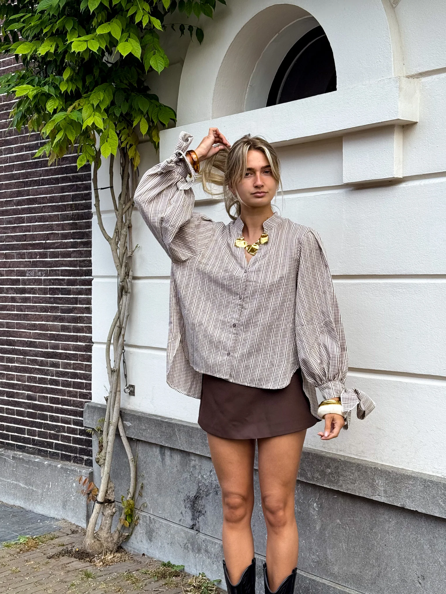 Reims Soft Blouse Bruin - Image 7