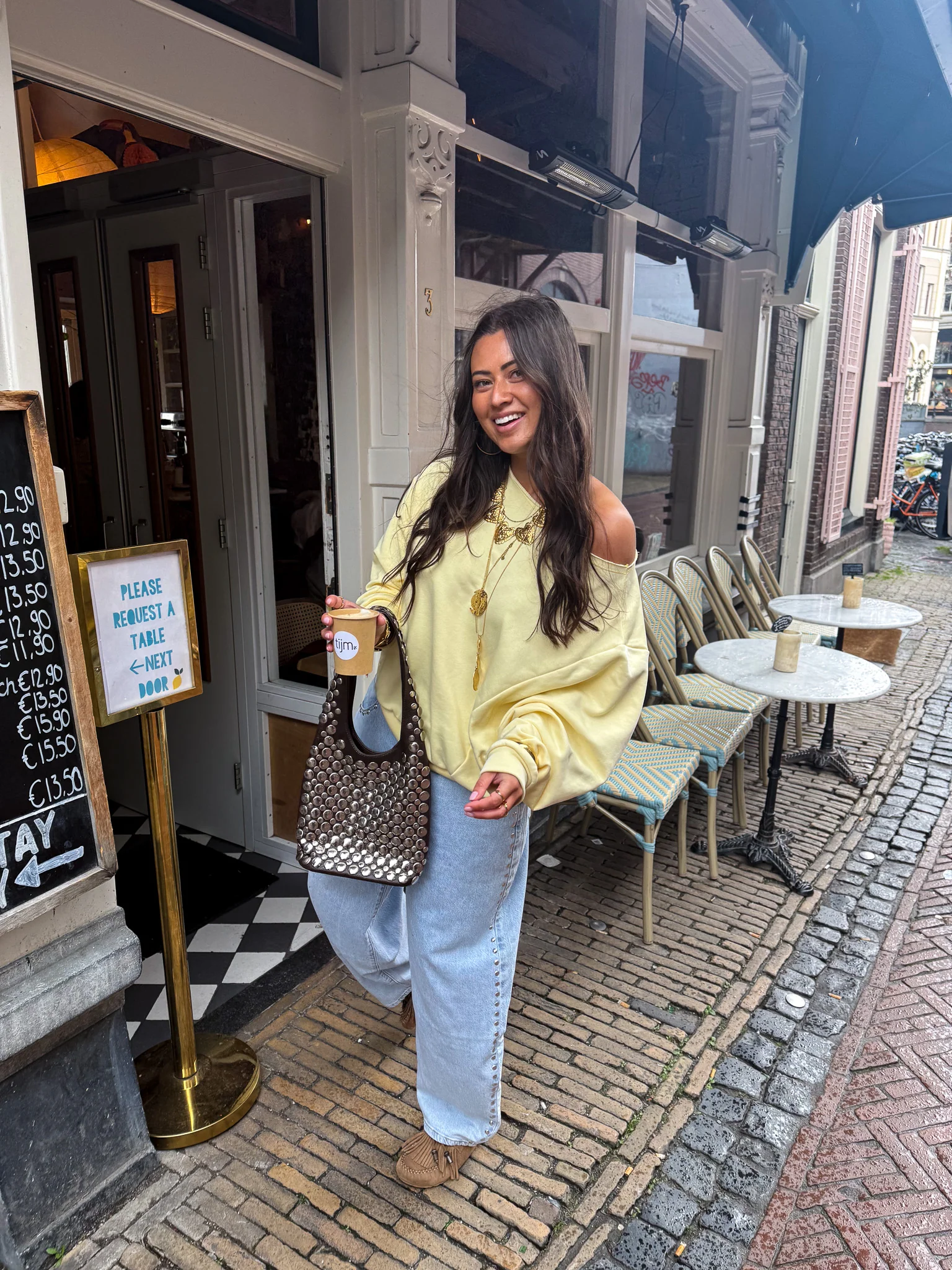 Riz Off Shoulder Trui Geel - Image 3