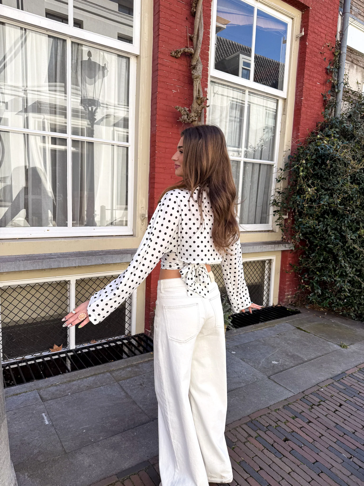 Rope Wide Leg Jeans Wit - Image 5