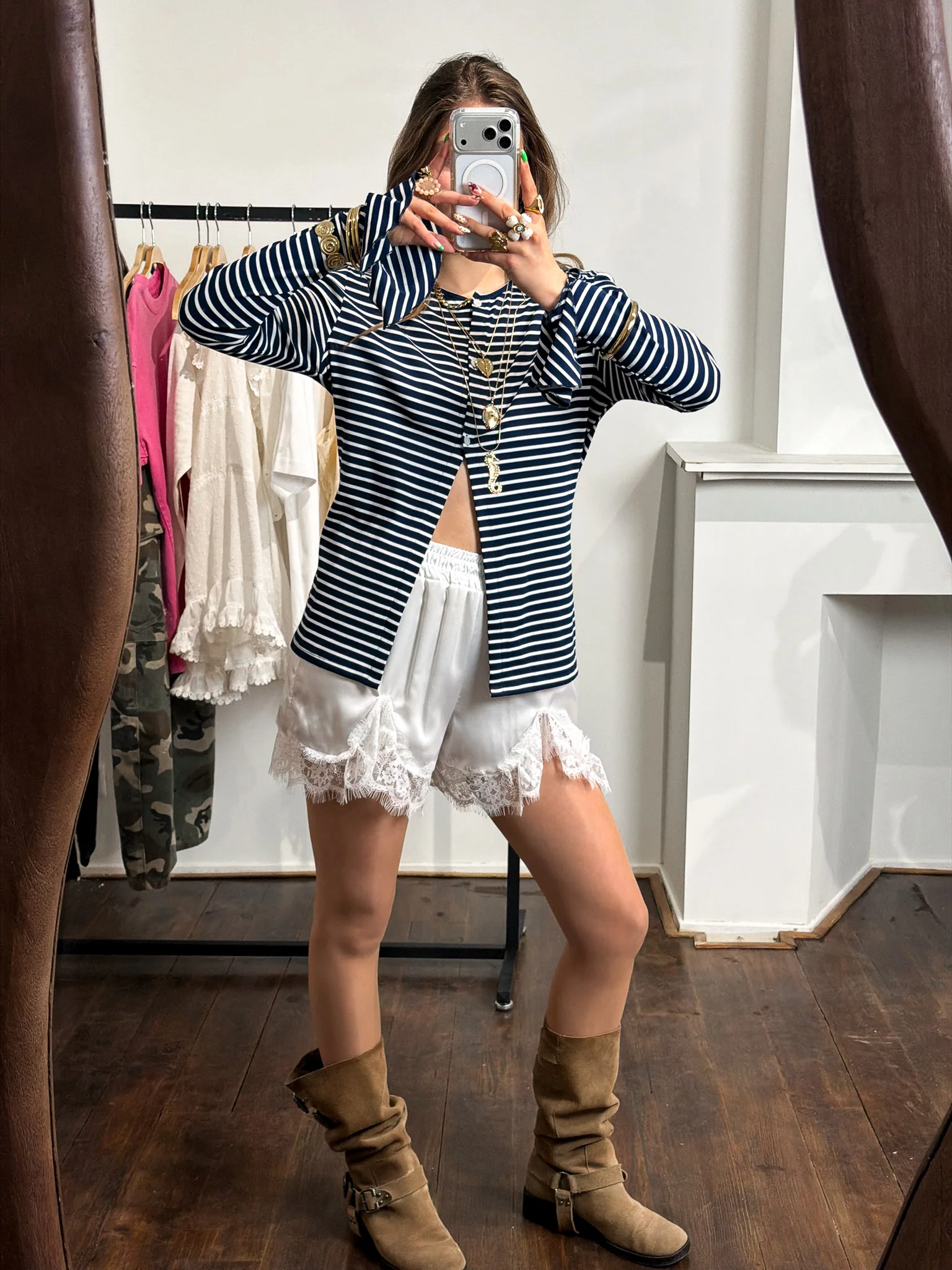 Saar Streep Vest Navy - Image 3