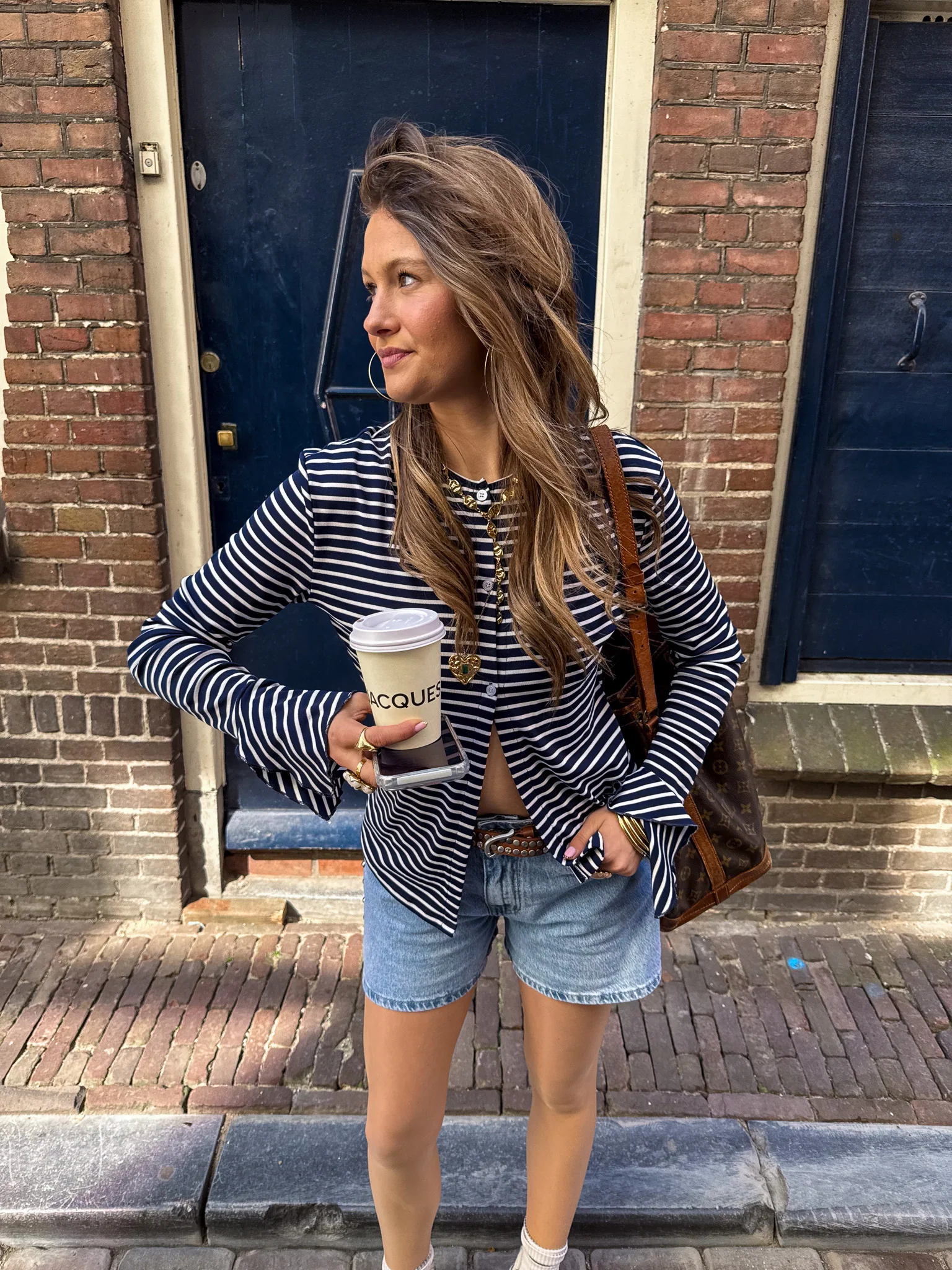 Saar Streep Vest Navy - Image 5