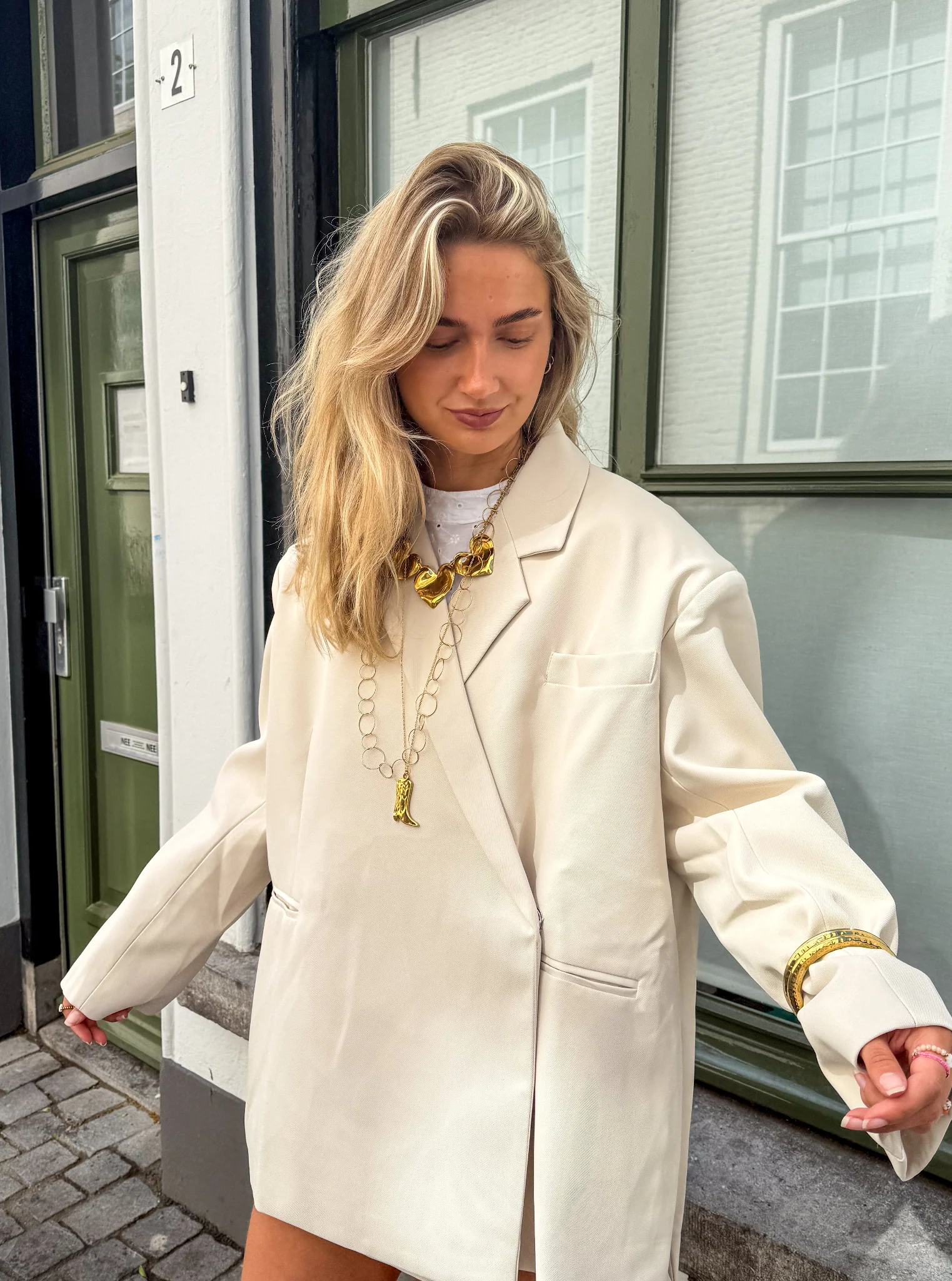 Saint Oversized Blazer Beige - Image 7