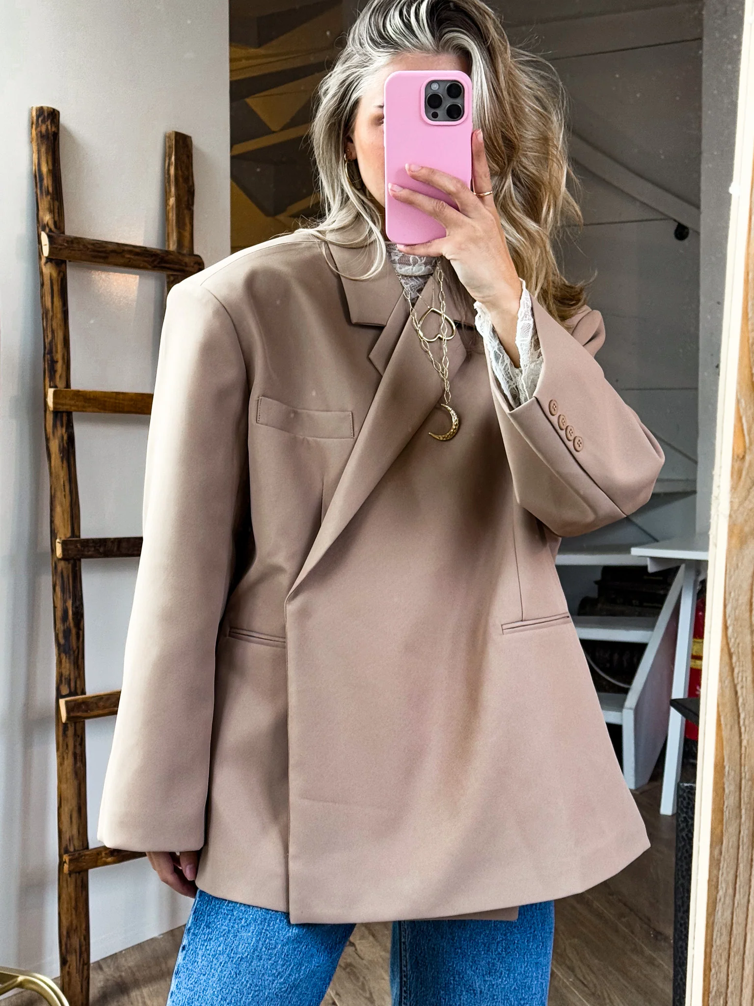 Saint Oversized Blazer Camel - Image 5