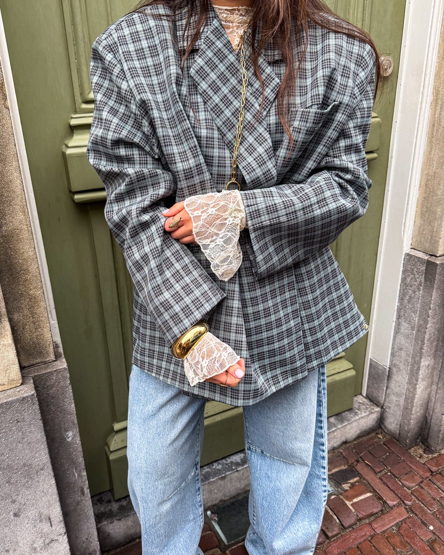 Saint Blazer Geruit Blauw - Image 4