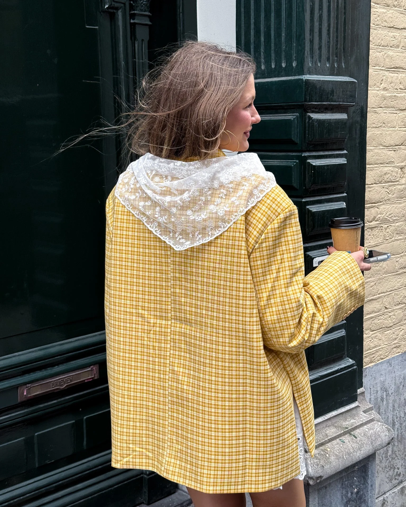 Saint Blazer Geruit Geel - Image 3