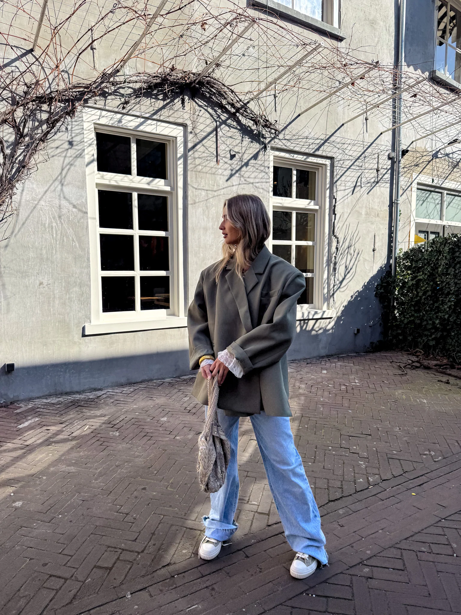 Saint Oversized Blazer Army Groen - Image 3