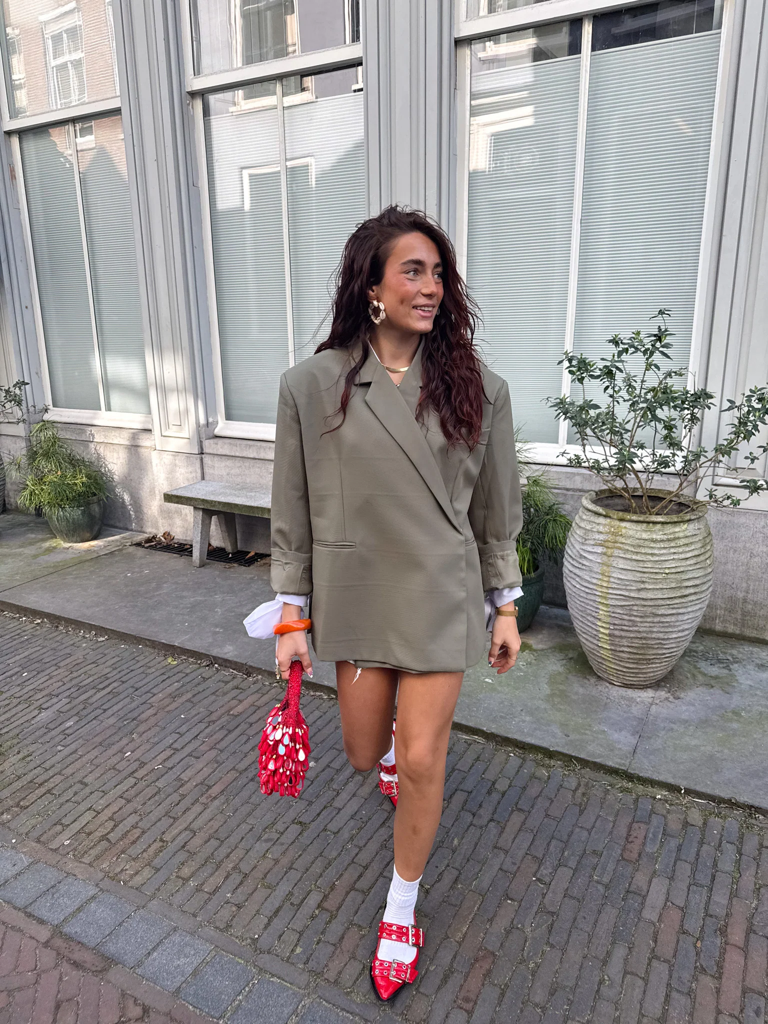 Saint Oversized Blazer Army Groen - Image 4