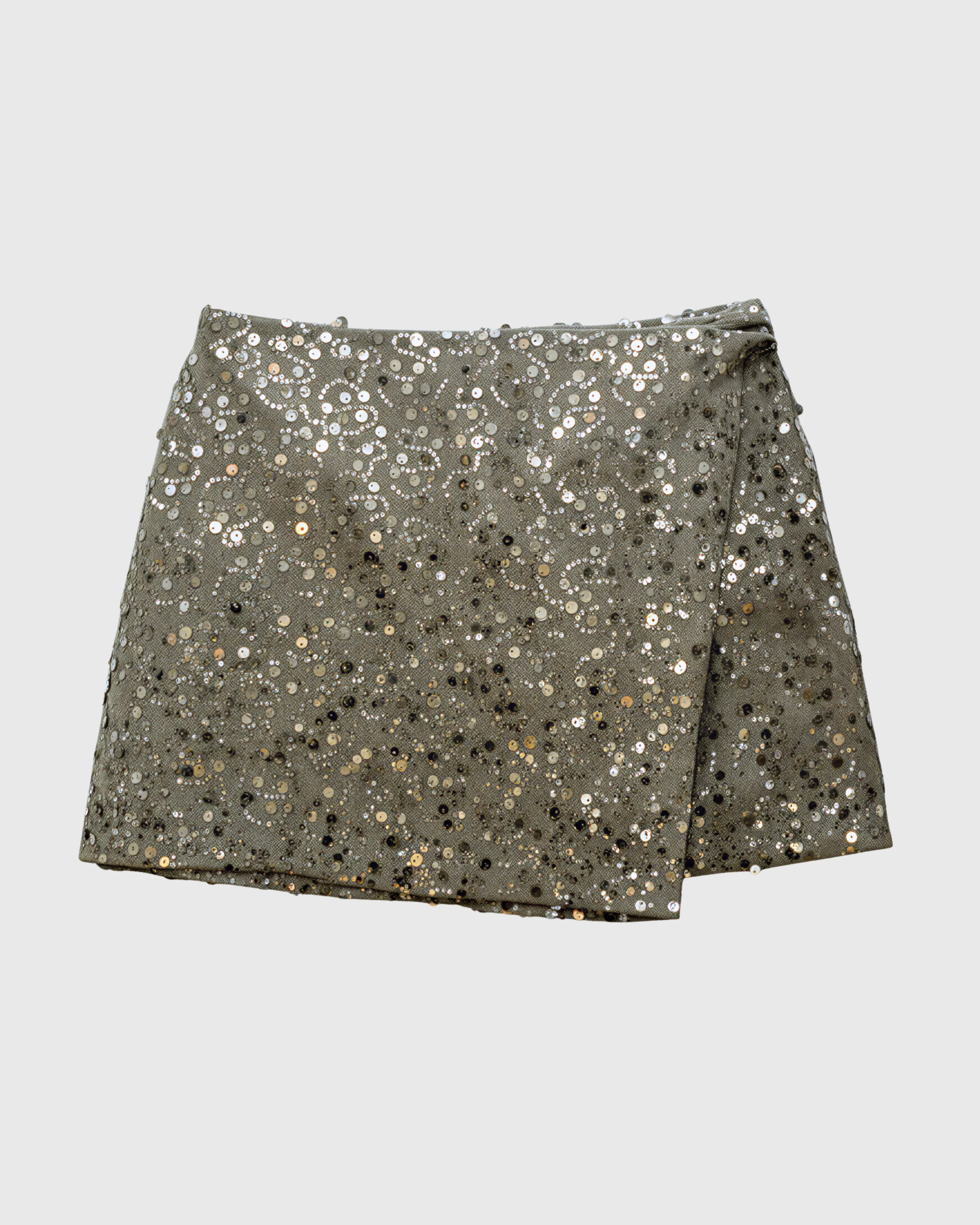Sasha Glitter Skort Khaki - Image 2