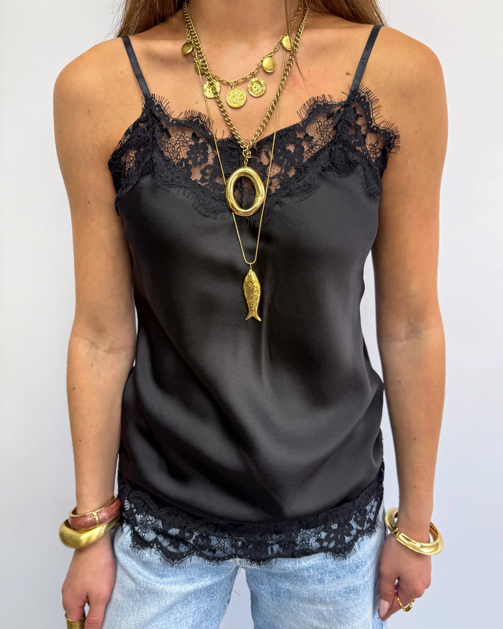 Sensa Lace Top Zwart