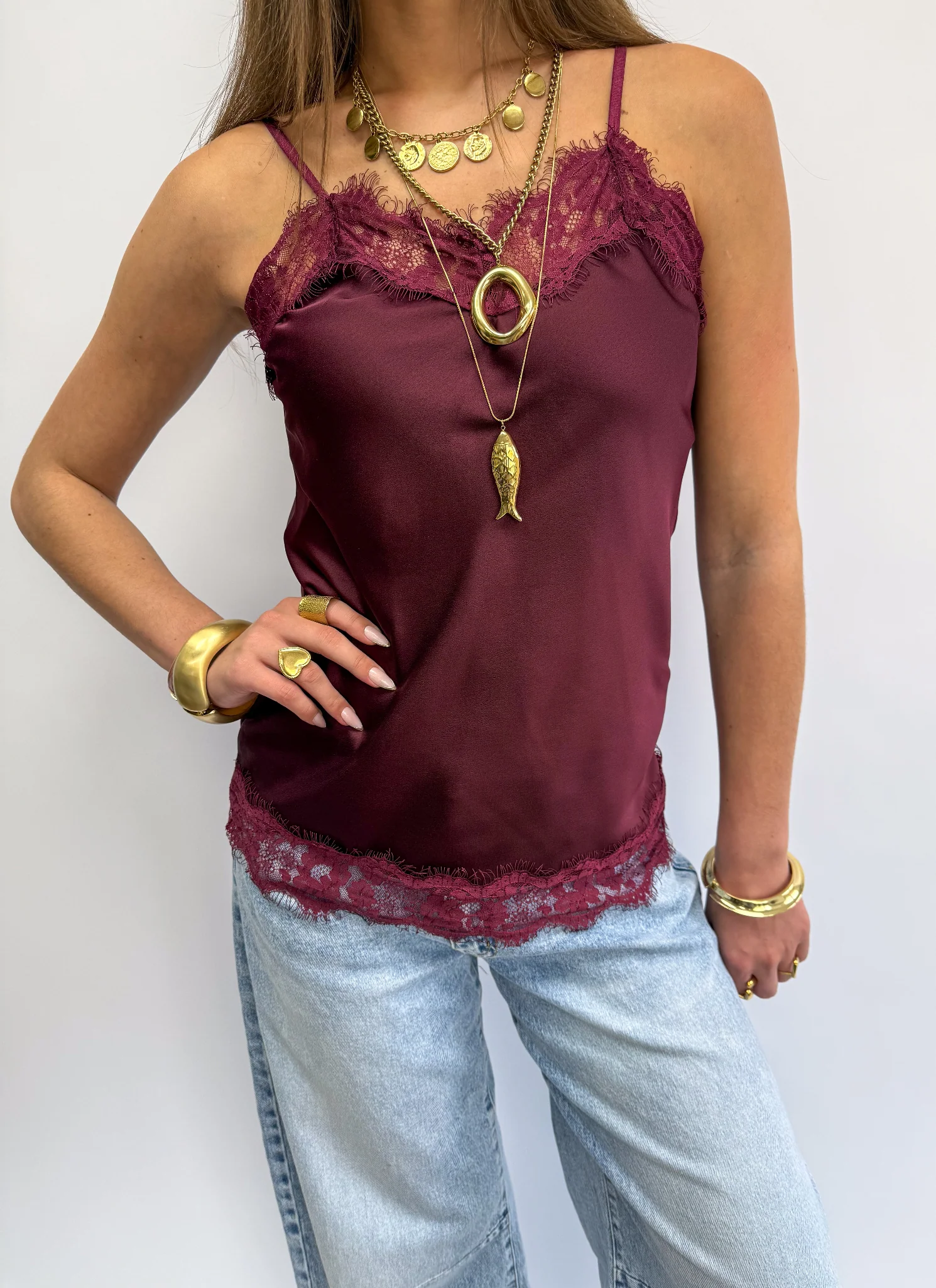 Sensa Lace Top Bordeaux - Image 3