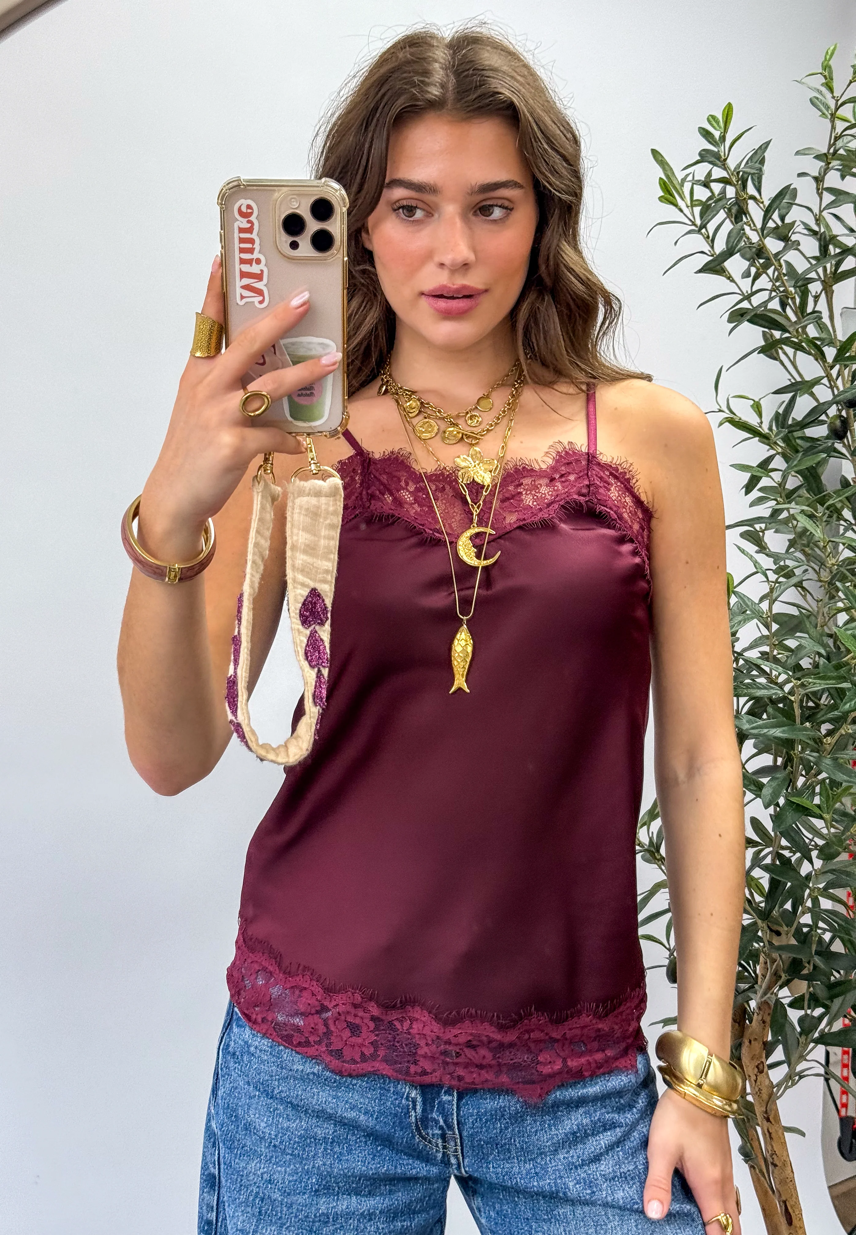 Sensa Lace Top Bordeaux - Image 4