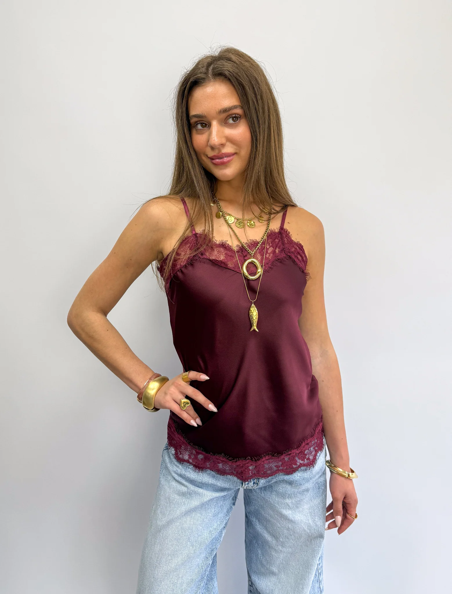 Sensa Lace Top Bordeaux - Image 5