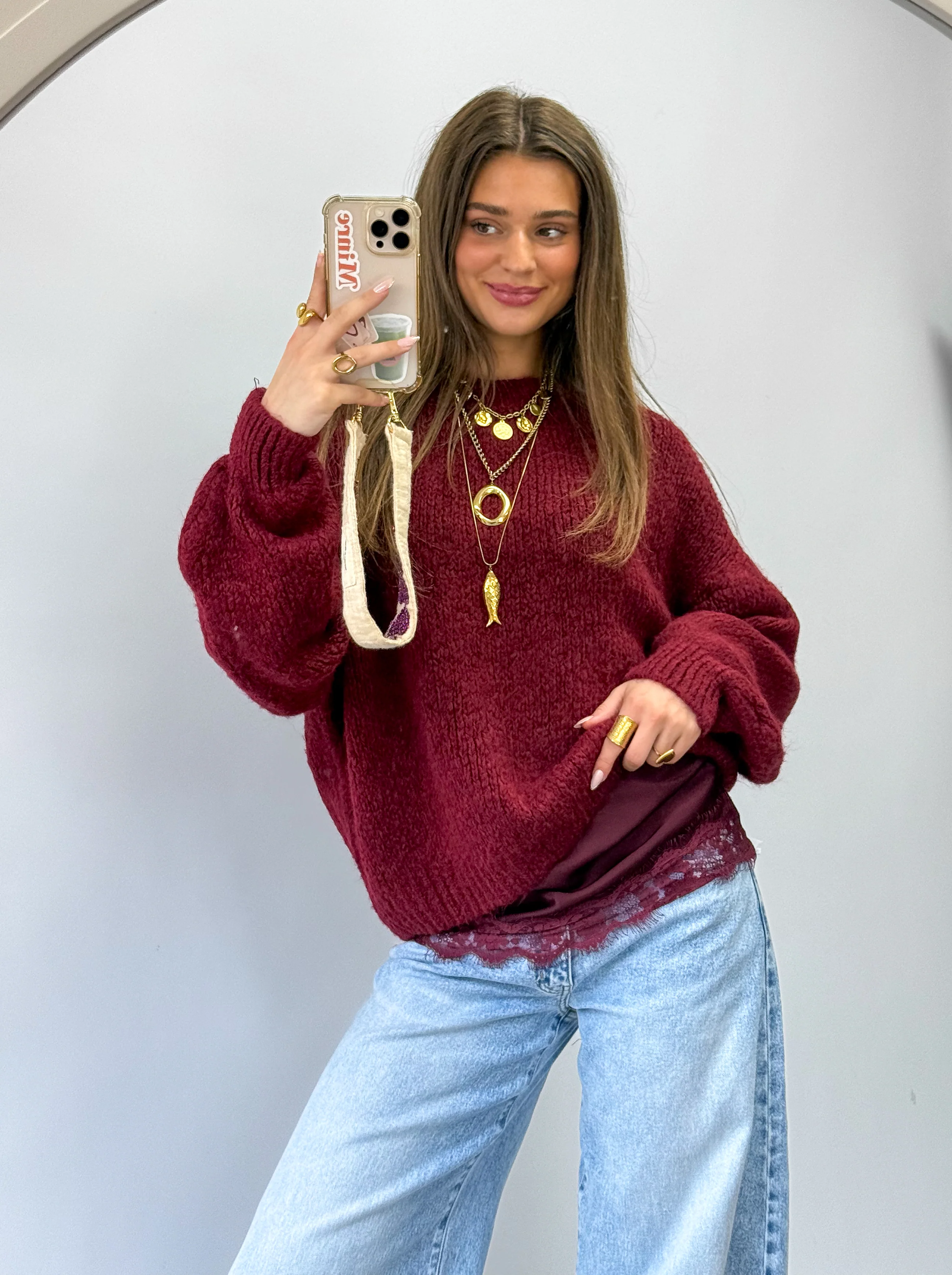 Sensa Lace Top Bordeaux - Image 6
