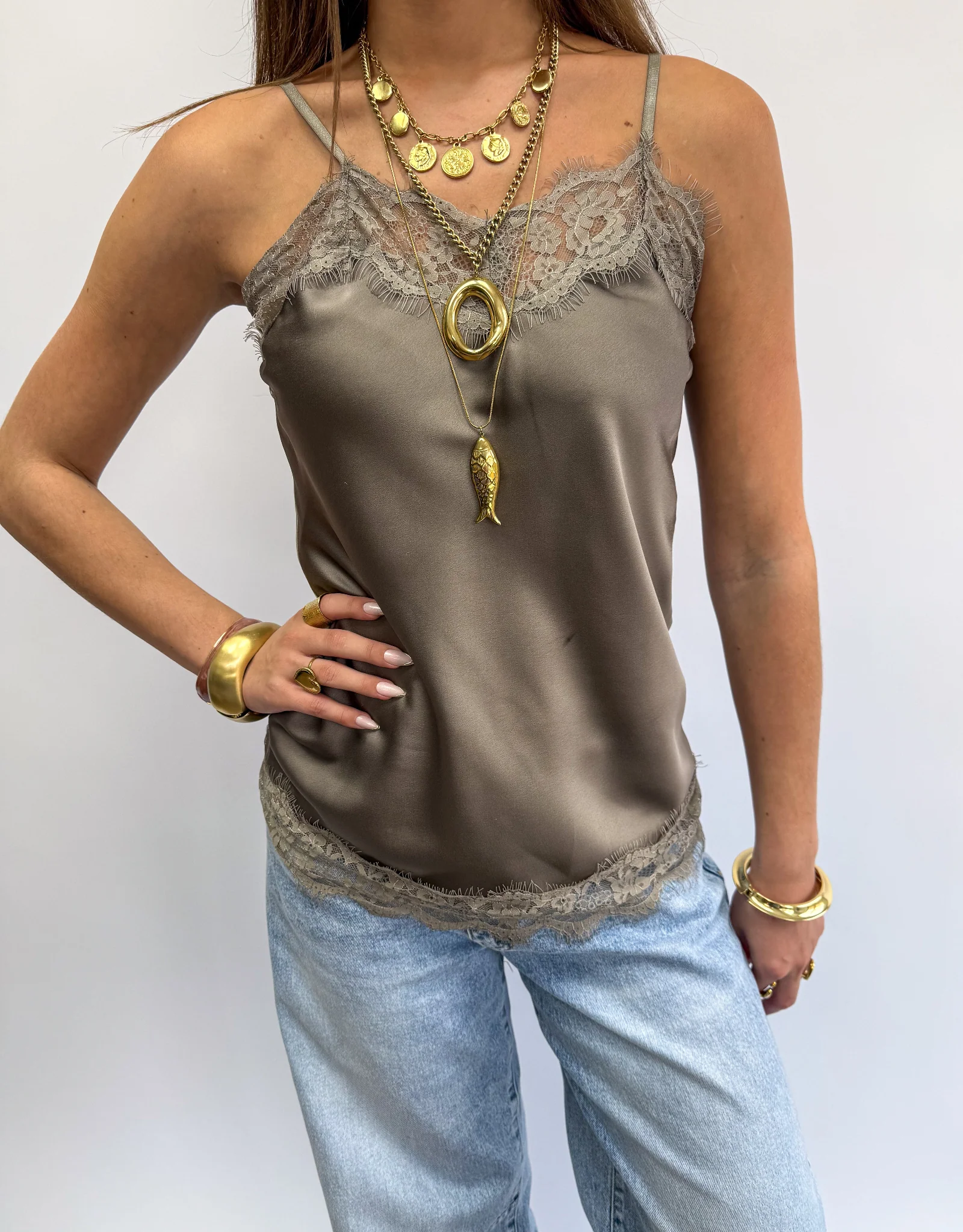 Sensa Lace Top Taupe - Image 2