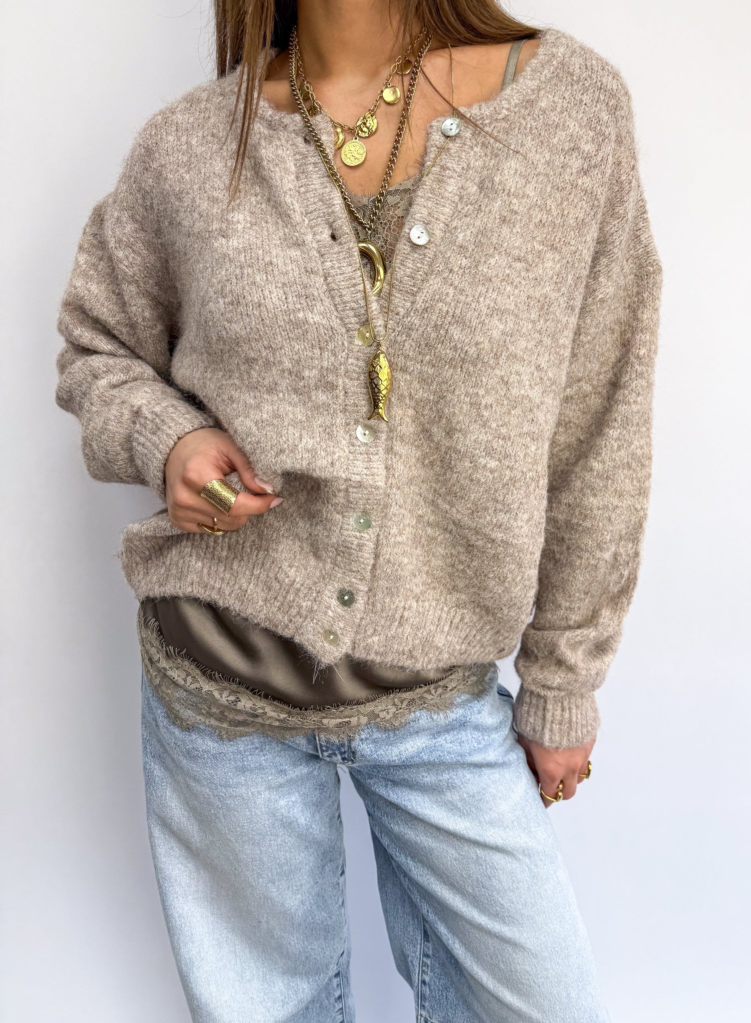Sensa Lace Top Taupe - Image 5