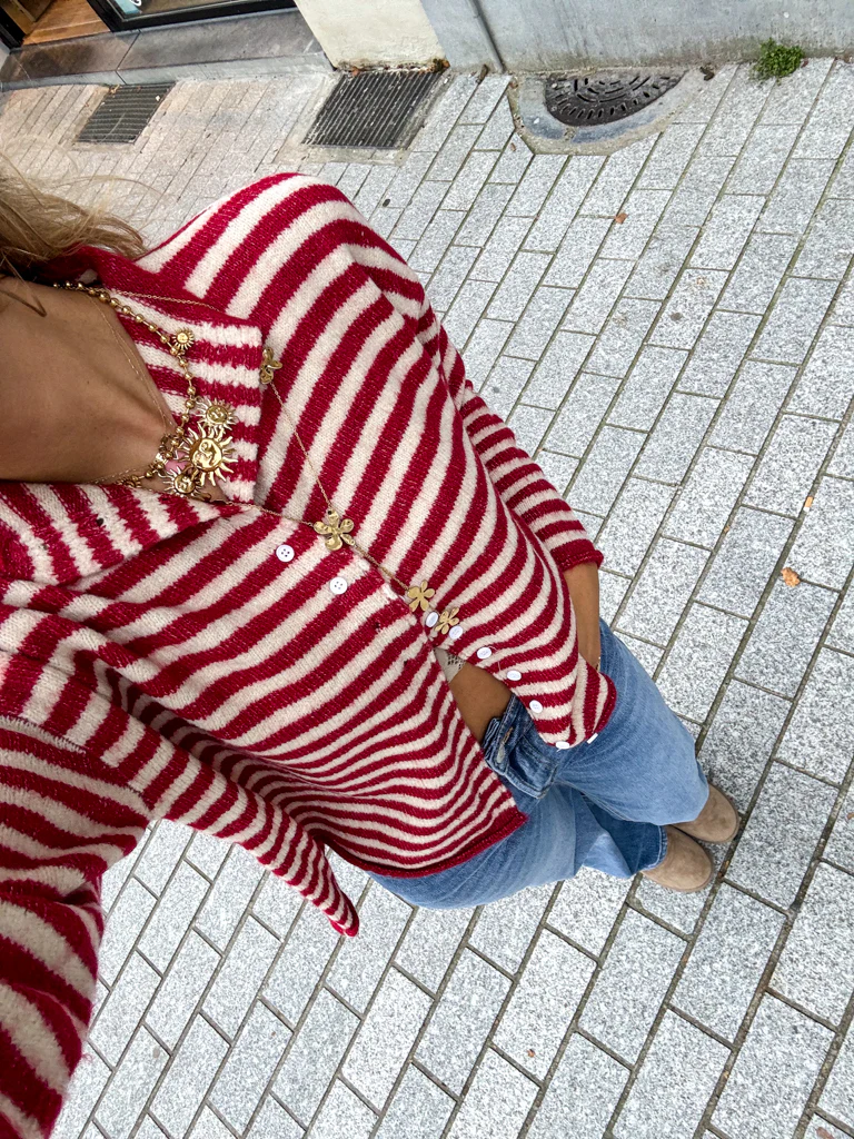 Serena Vest Gestreept Rood - Image 7