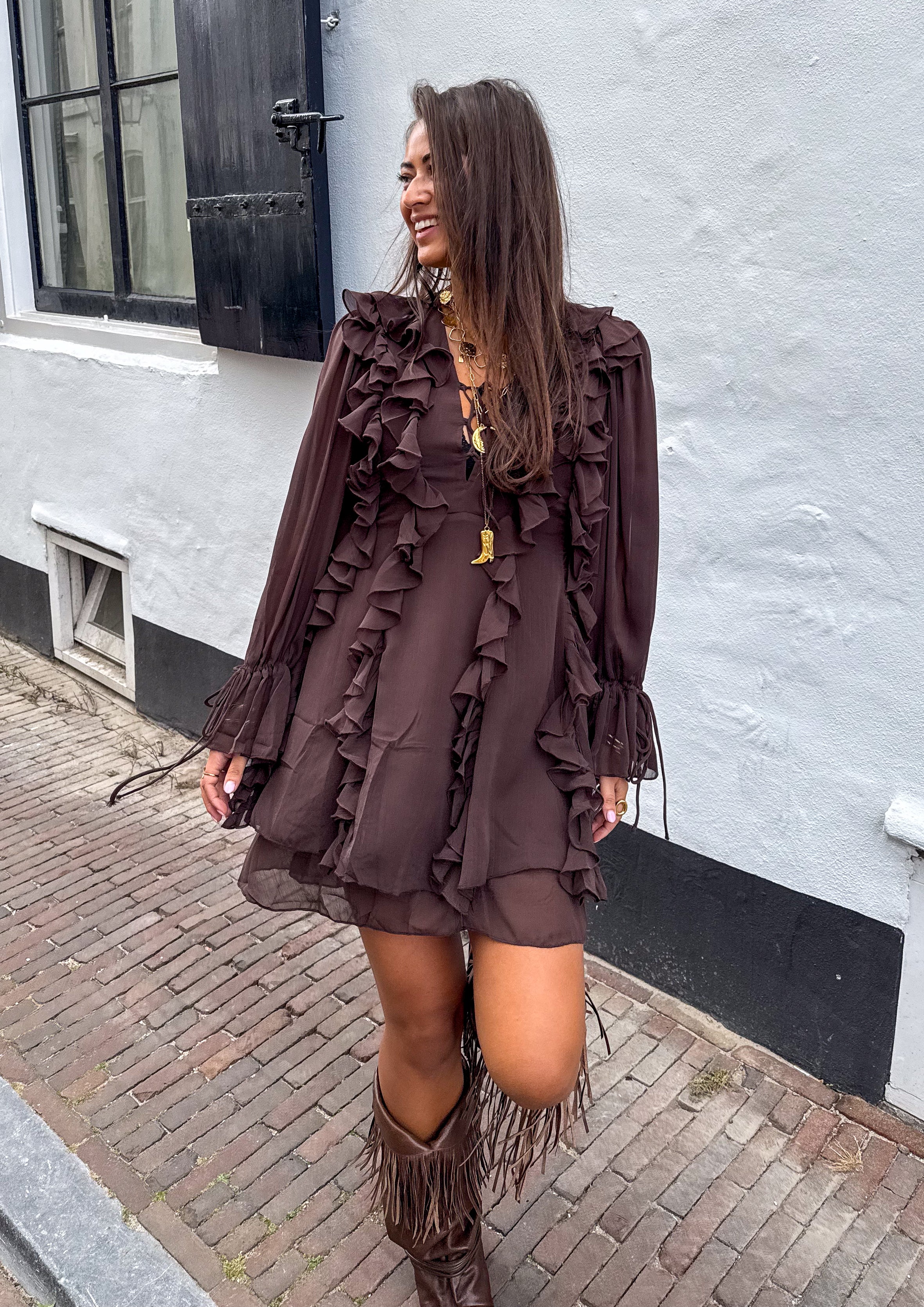 Sienna Jurk Bruin - Image 2