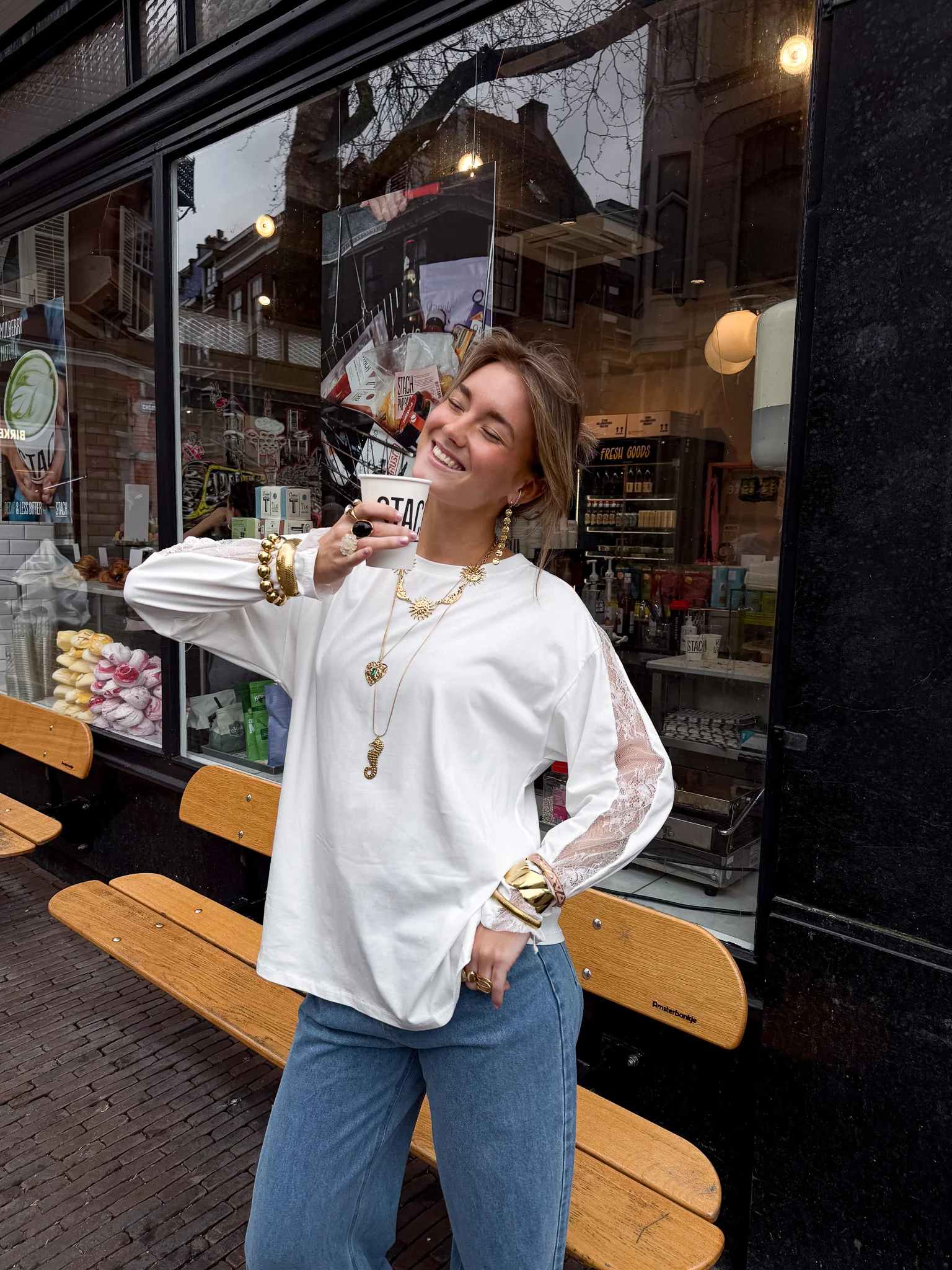 Sterre Longsleeve Wit Lace - Image 6