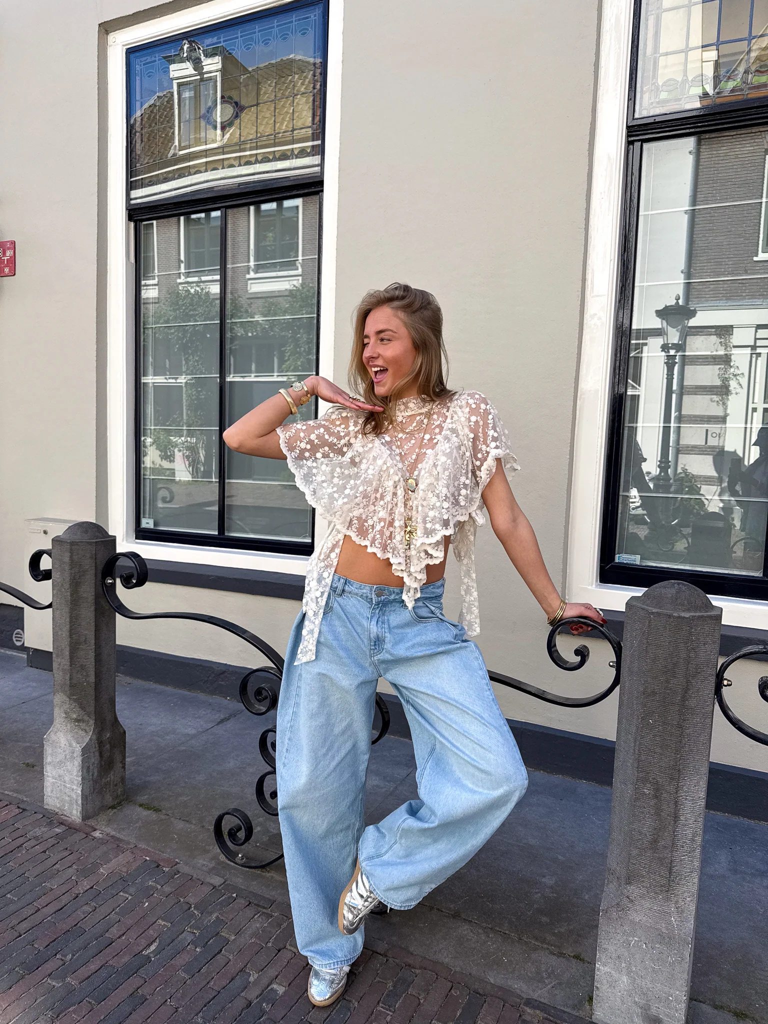 Streetline Wide Leg Jeans Blauw - Image 3