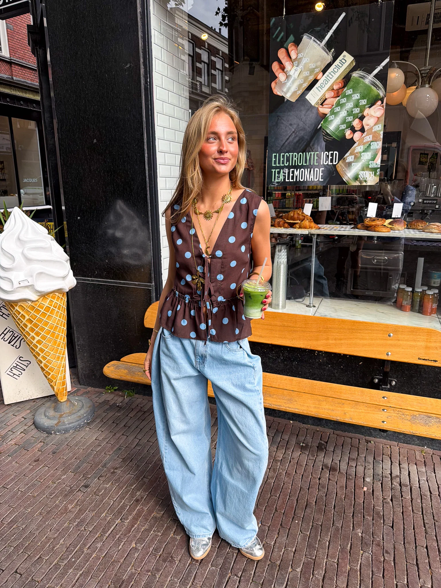 Streetline Wide Leg Jeans Blauw - Image 4