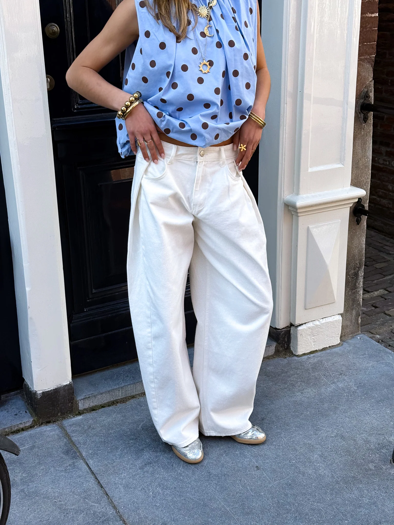 Streetline Wide Leg Jeans Wit - Image 2