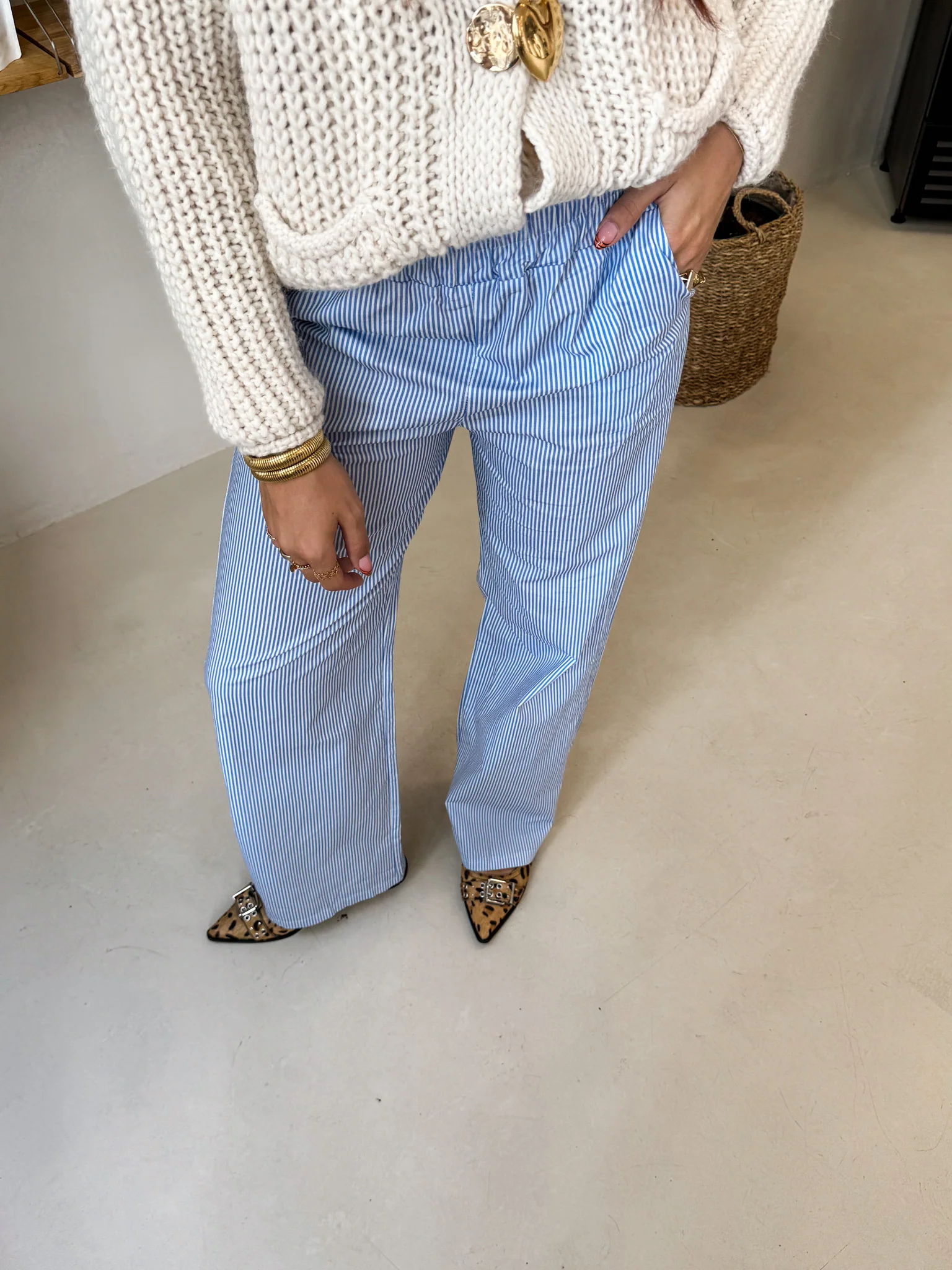 Striped Pantalon Blauw - Image 4