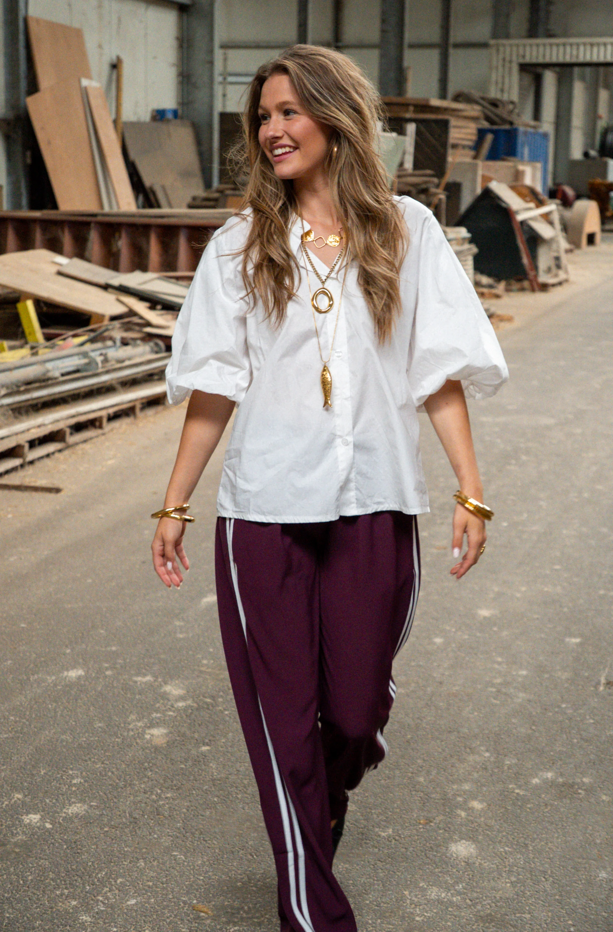 Striped Pants Bordeaux - Image 4