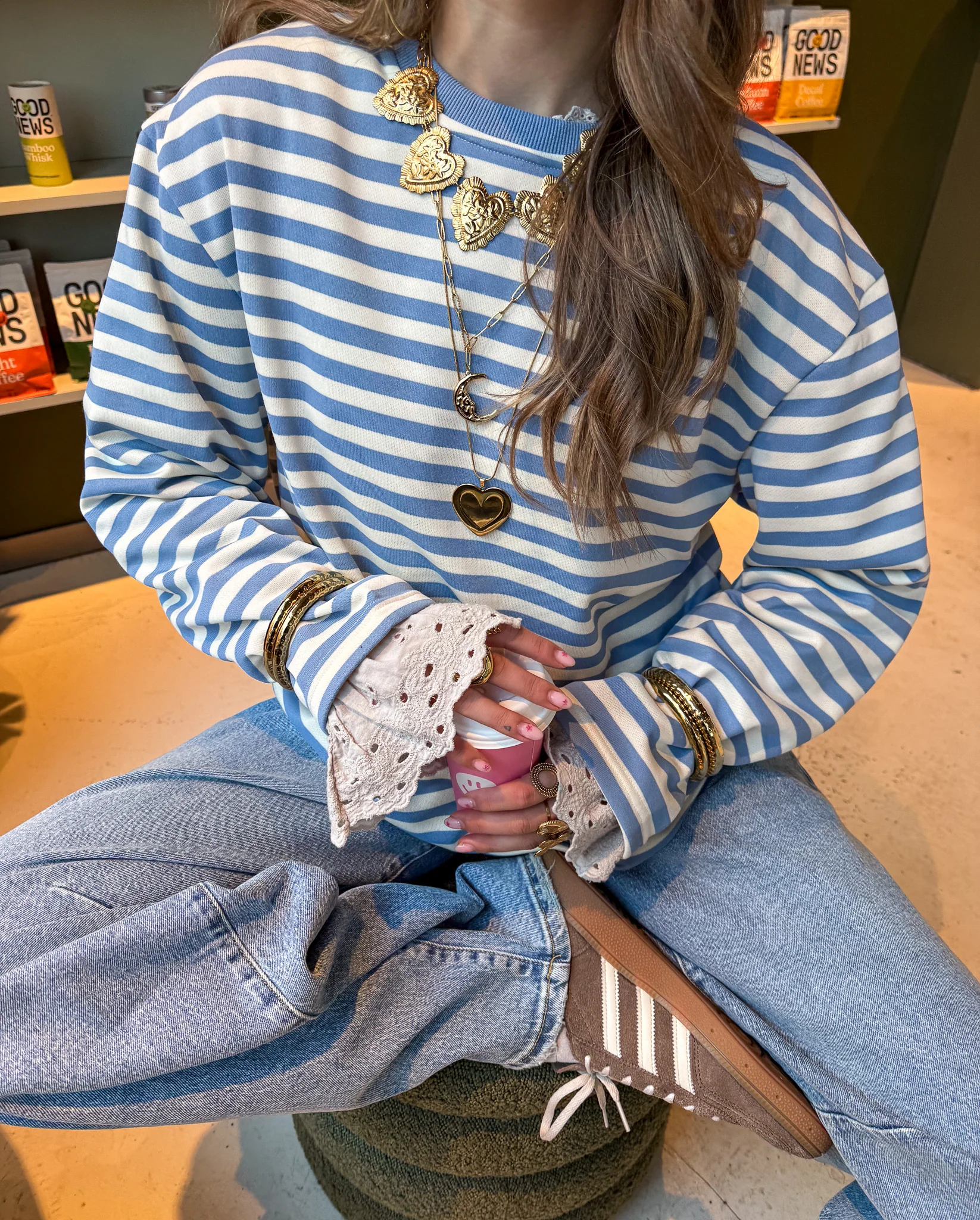 Stripes on Stripes Longsleeve Blauw - Image 4