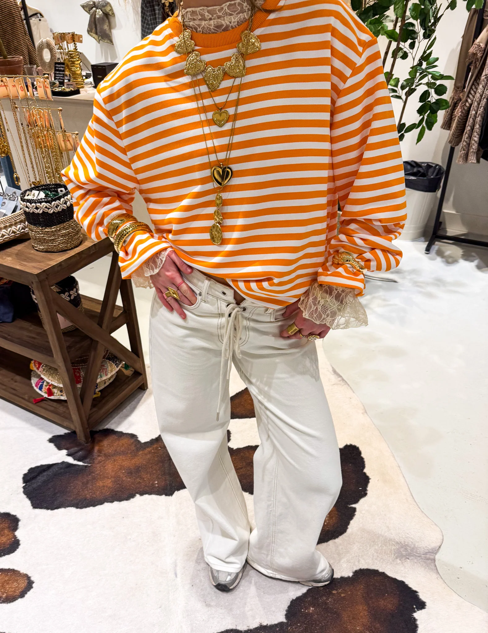 Stripes on Stripes Longsleeve Oranje - Image 3