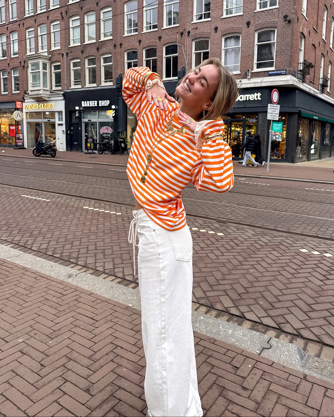 Stripes on Stripes Longsleeve Oranje - Image 7