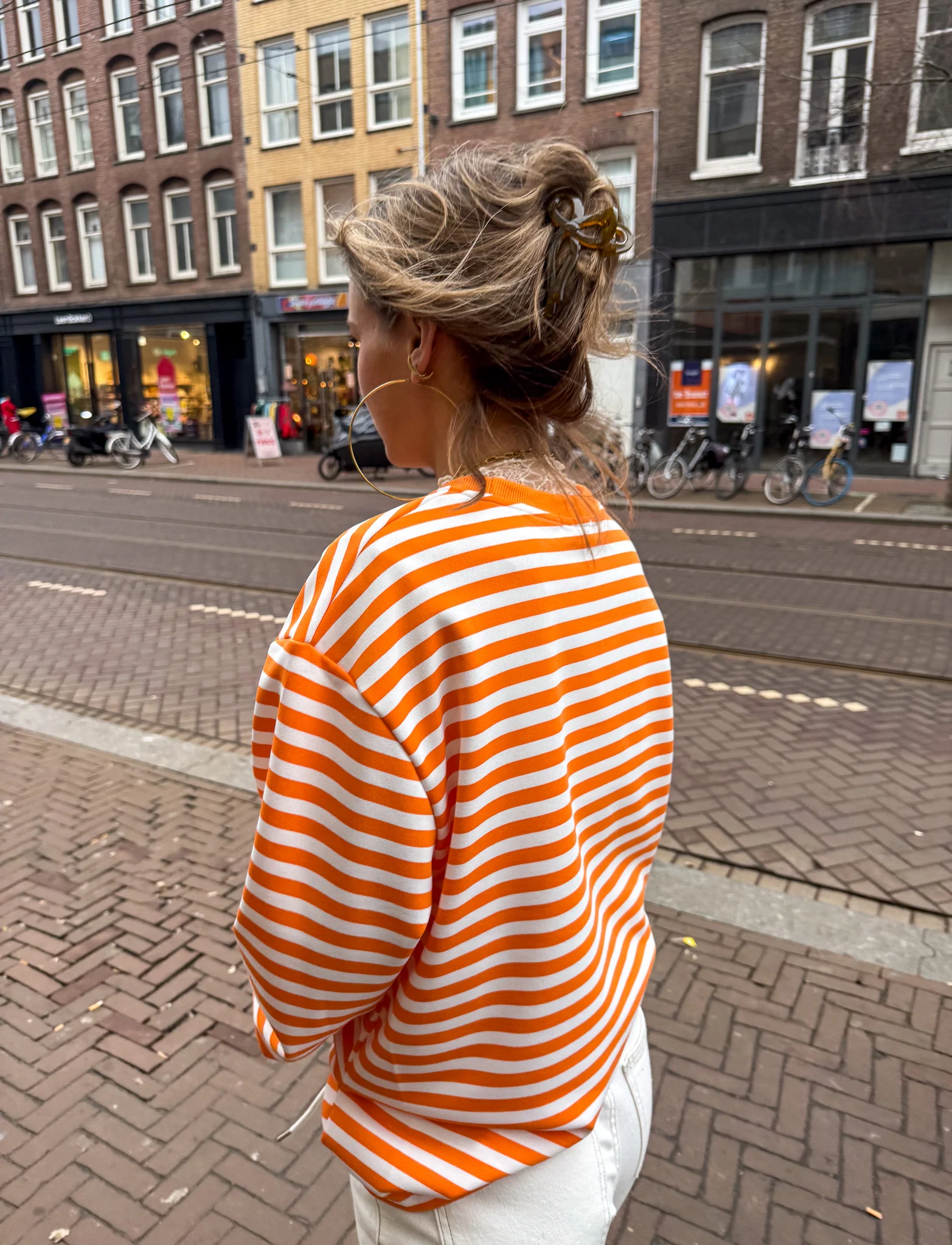 Stripes on Stripes Longsleeve Oranje - Image 9