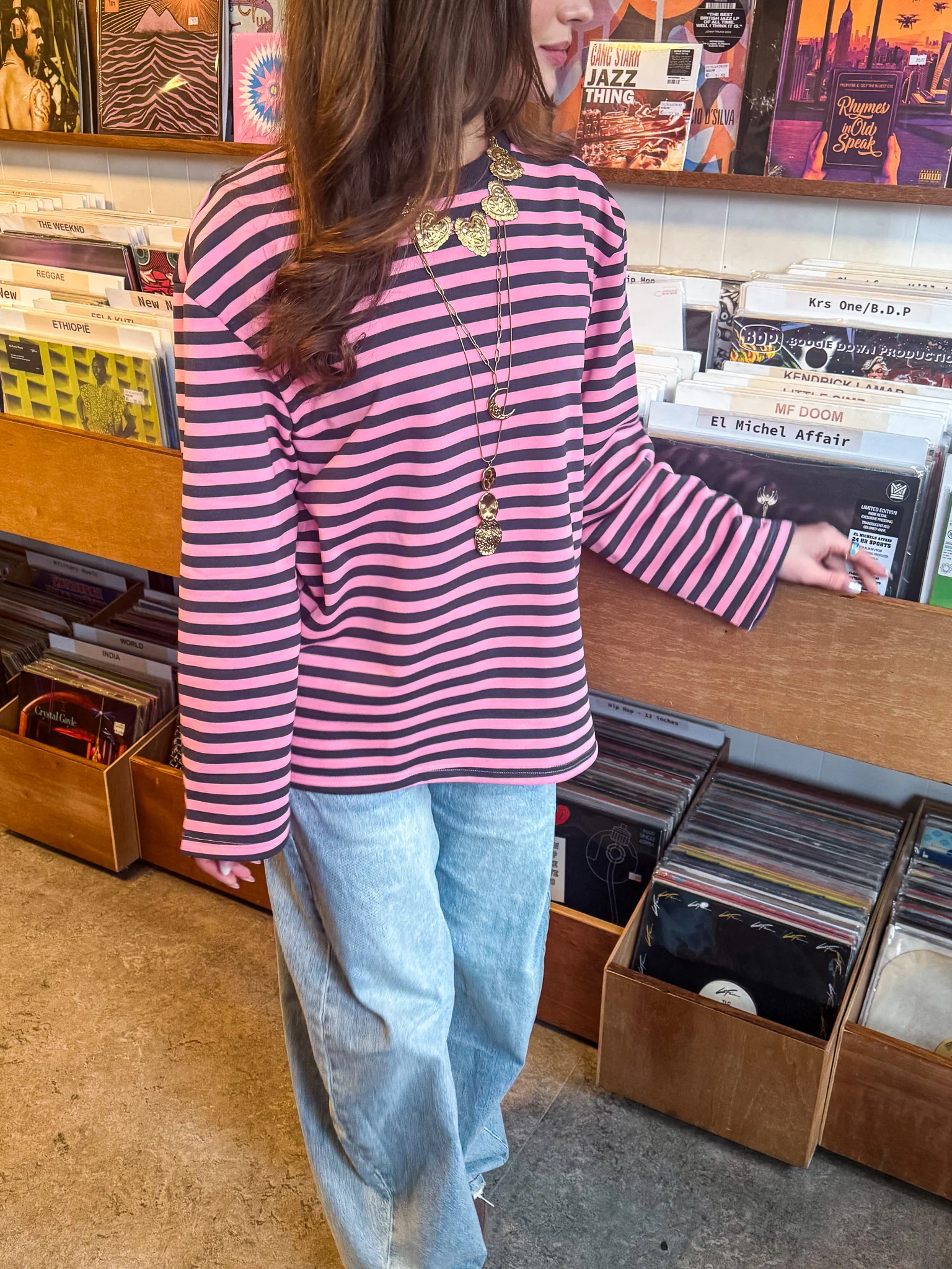 Stripes on Stripes Longsleeve Roze - Image 3