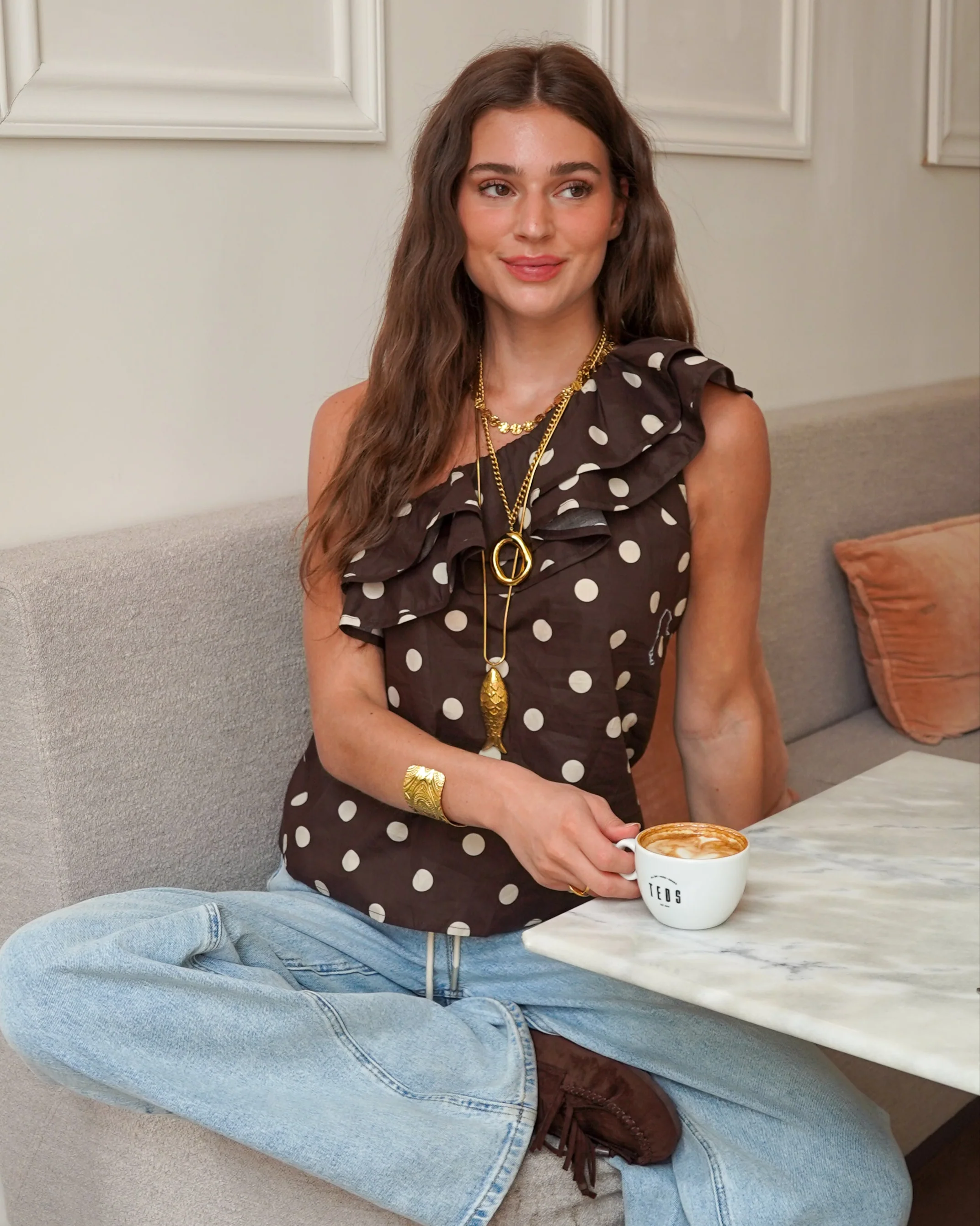 Veerle Stippen Top Bruin - Image 3