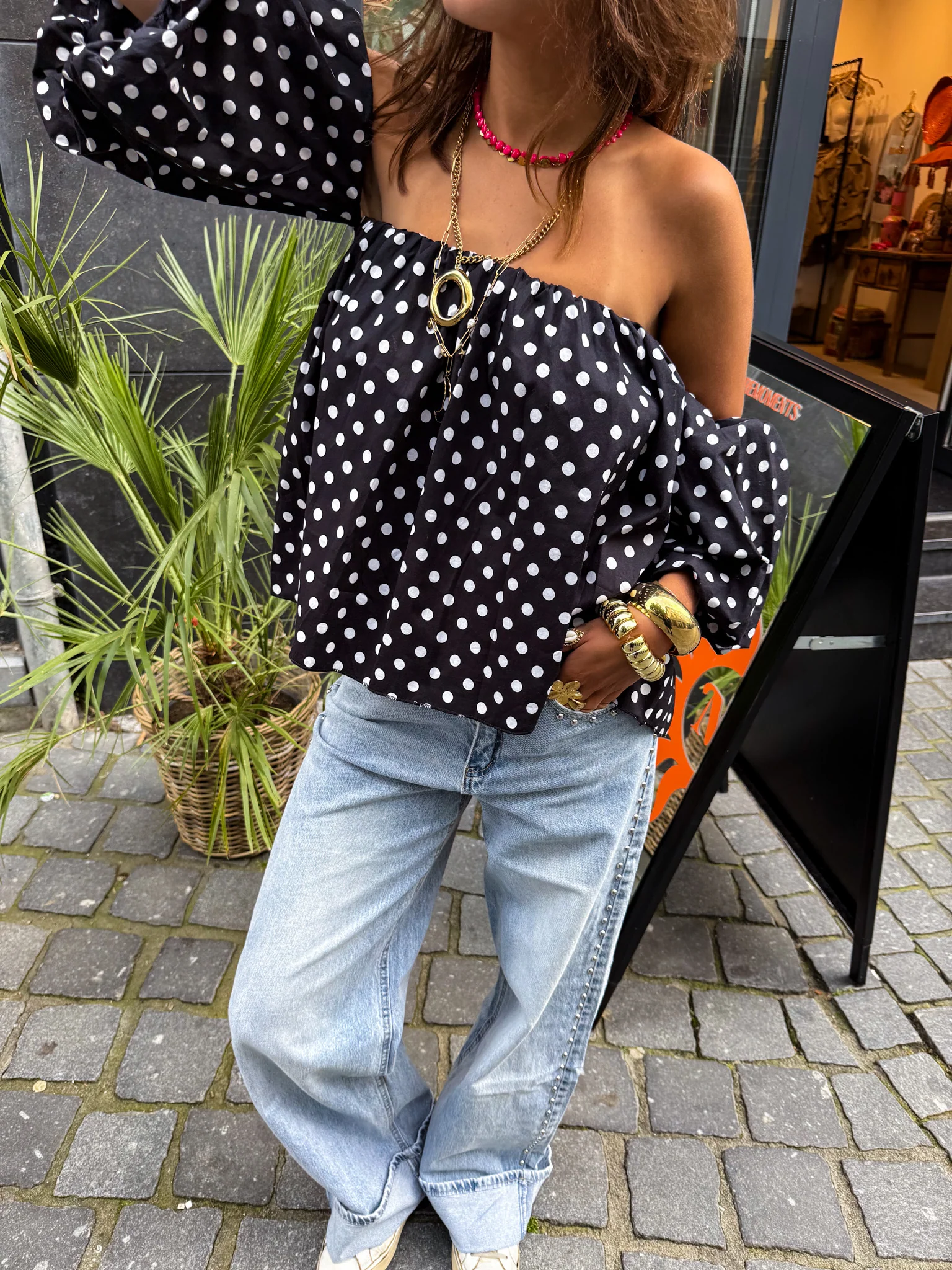 Winnie Stippen Top Zwart - Image 5