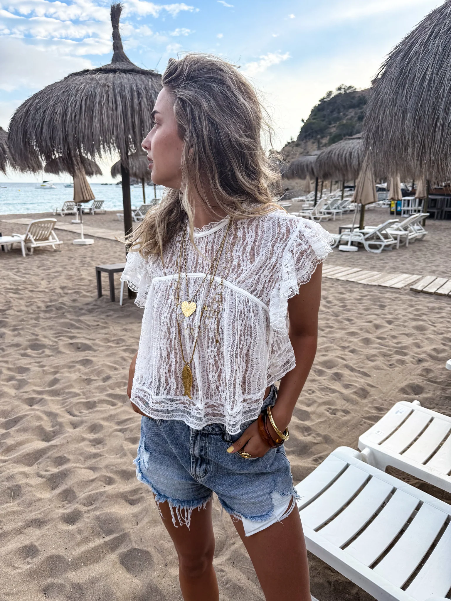 Zara Damaged Denim Shorts - Image 3